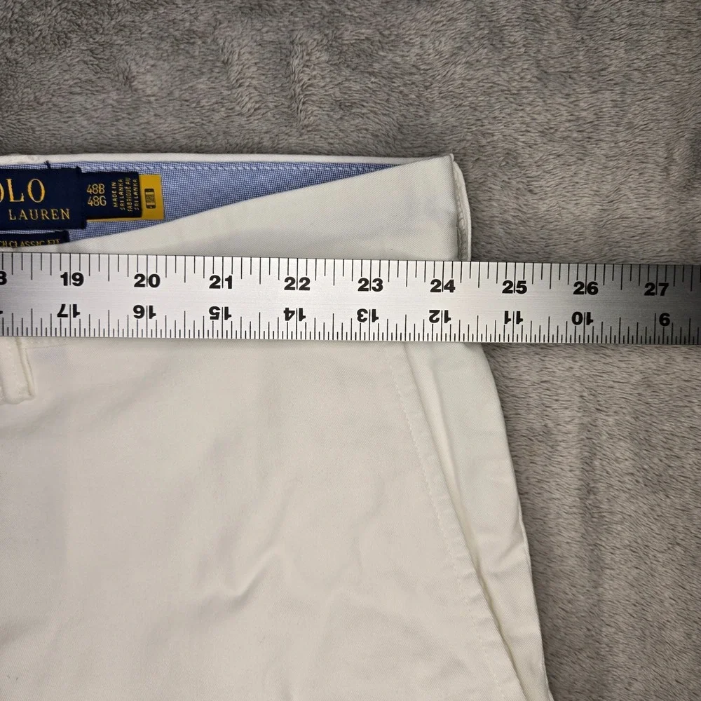 Polo Ralph Lauren Mens White Stretch Classic Fit Chino Shorts 48 NEW